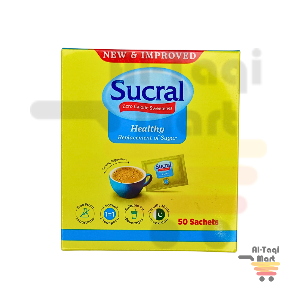 Sucral Zero Calorie Sweetner Healthy Replacement of Suger - 50 Sachets