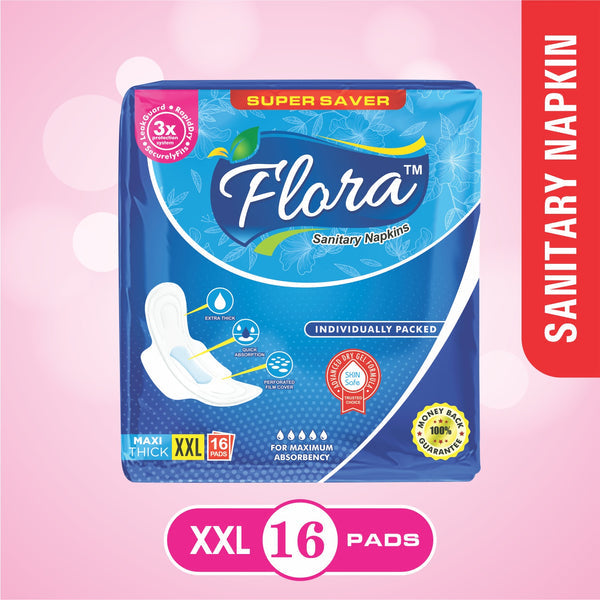 Flora Long Maxi Thick Napkins XXL 16-Pack