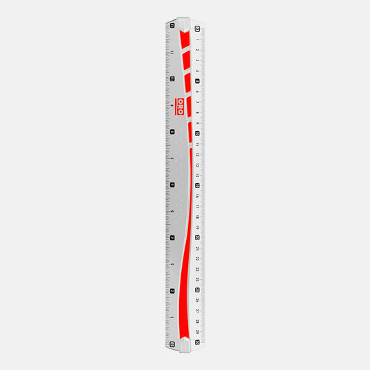 ORO 12 Inch Transparent Ruler (Pack of 3)