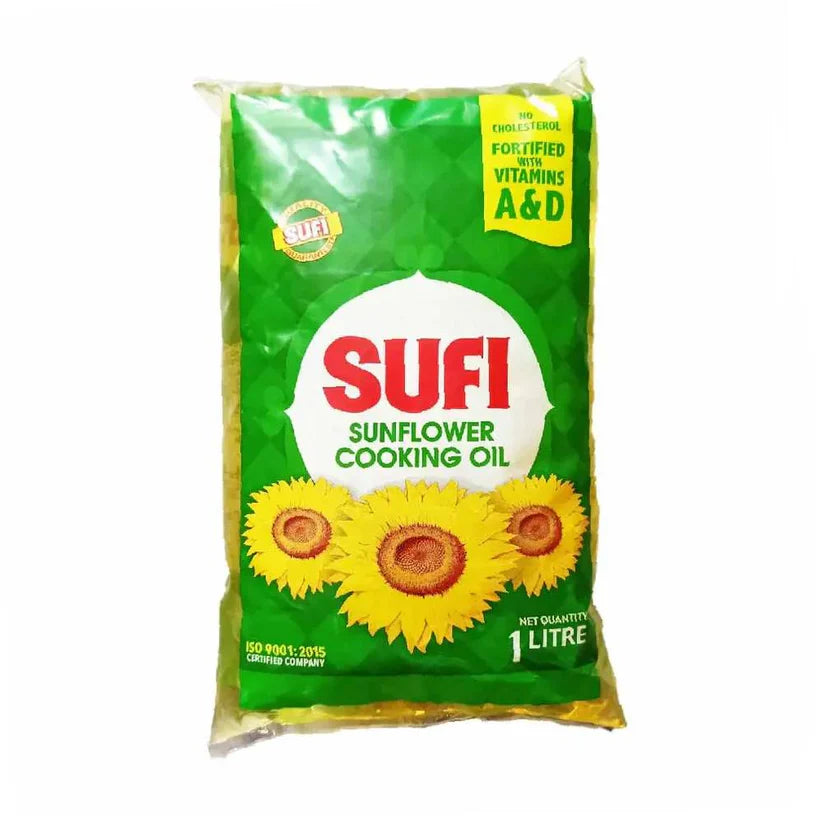 Sufi Sunflower Cooking Oil, 1 Liter Pouch