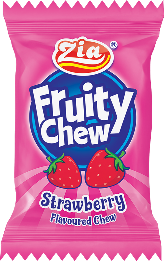 Zia Fruity Chew Strawberry Rs.2 (Pack of 75)