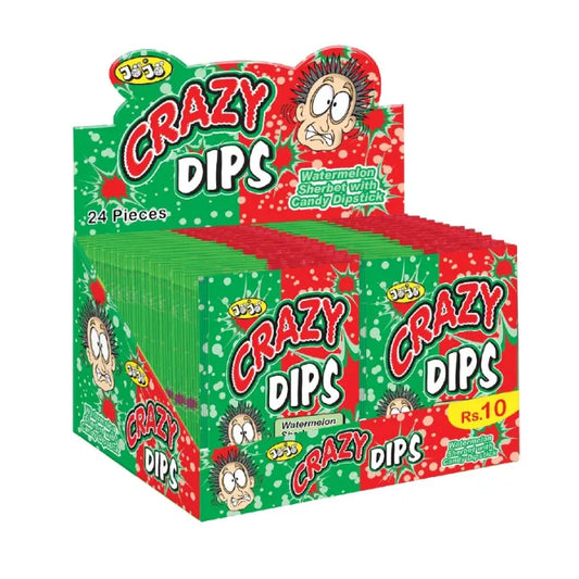 JOJO Crazy Dips - Watermelon Sherbet With Candy Dipstick - (Pack of 24)