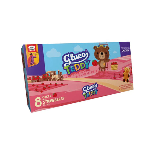 Gluco Teddy Strawberry Cakes Rs.40 (Pack of 8)